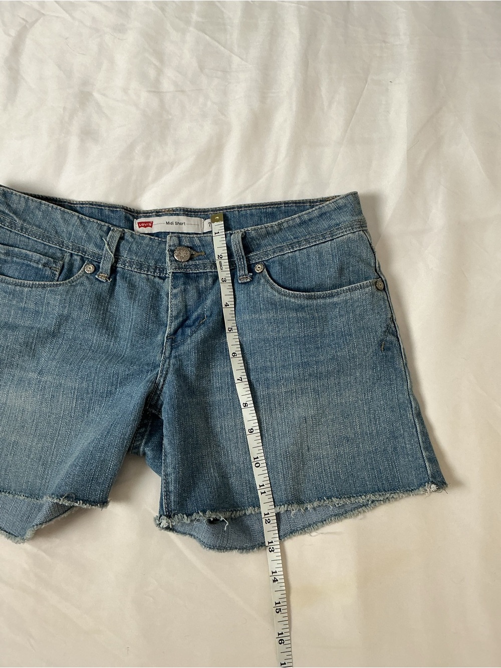 Levi's Light Blue Denim Cutoff Shorts - Picture 4 of 9